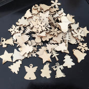 Wooden Christmas hanging, set of 50 pieces 0