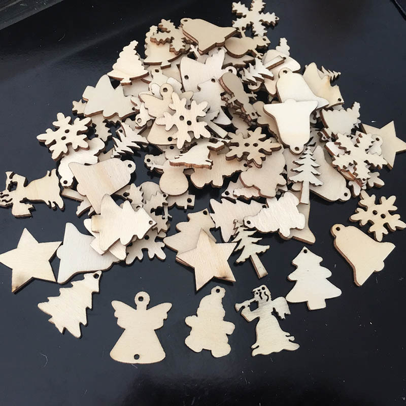Wooden Christmas hanging, set of 50 pieces 0
