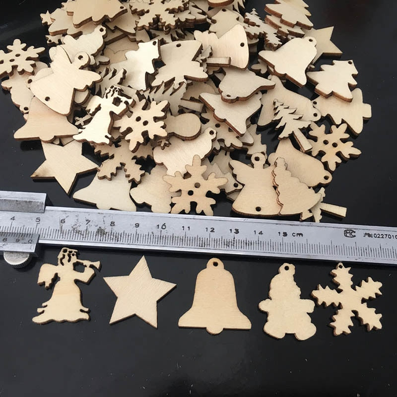 Wooden Christmas hanging, set of 50 pieces 2