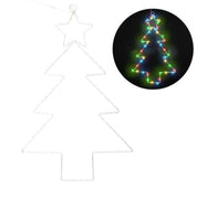 Wrought Iron Christmas Tree Shaped Lantern Festival LED Christmas Garland String Lights Fairy Curtain Lights for Home Party Decorations 2