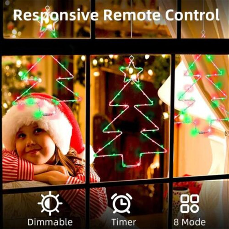 Wrought Iron Christmas Tree Shaped Lantern Festival LED Christmas Garland String Lights Fairy Curtain Lights for Home Party Decorations 6