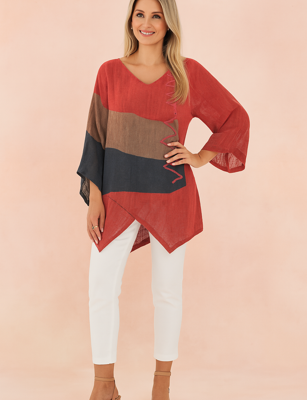 Ysabel | Asymmetric tunic with decorative side detail 0