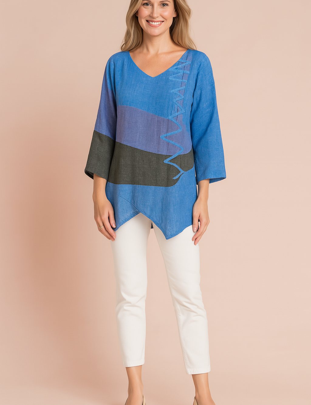 Ysabel | Asymmetric tunic with decorative side detail 2