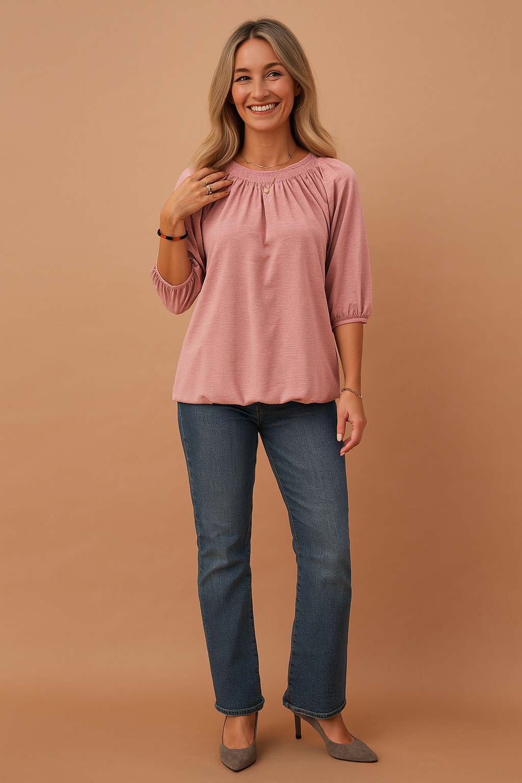 Zoe | Stylish blouse with gathered neckline 4