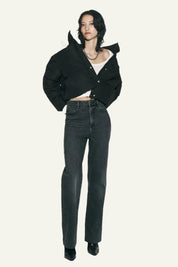 Women's Black Puffer Jacket Lightweight Warm Insulating Winter Coat