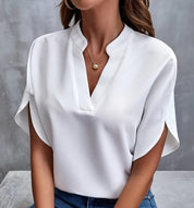 Women's Short Sleeve Blouse Comfortable Polyester Summer Top