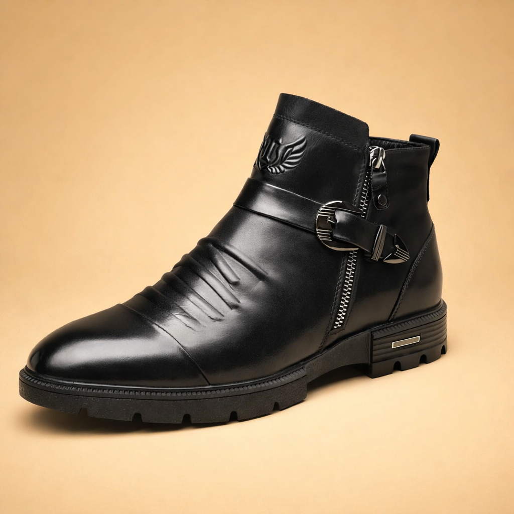 Sebastian | Polished Zip-Up Ankle Boots for Sharp Urban Smart Style