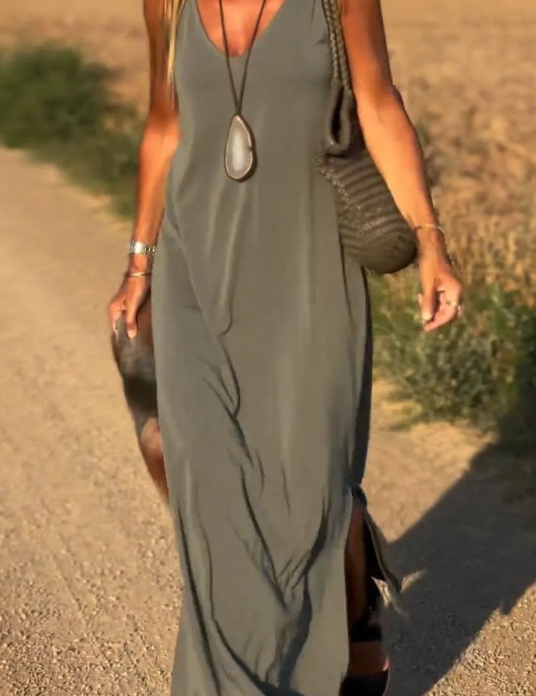 Women's Sleeveless Maxi Dress for Summer Comfort Polyester