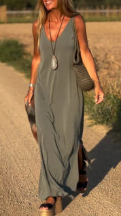 Women's Sleeveless Maxi Dress for Summer Comfort Polyester