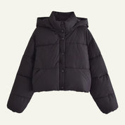 Women's Black Puffer Jacket Lightweight Warm Insulating Winter Coat