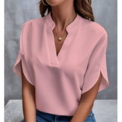 Women's Short Sleeve Blouse Comfortable Polyester Summer Top