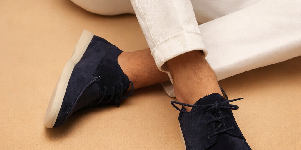 european-luxury-menswear-model-posing-navy-suede-shoes-white-tailored-trousers-studio.png