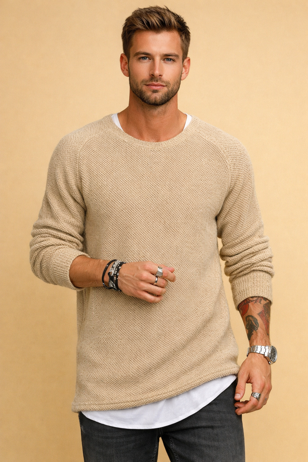 Sebastian | Men's Relaxed Fit Crewneck Knit Sweater