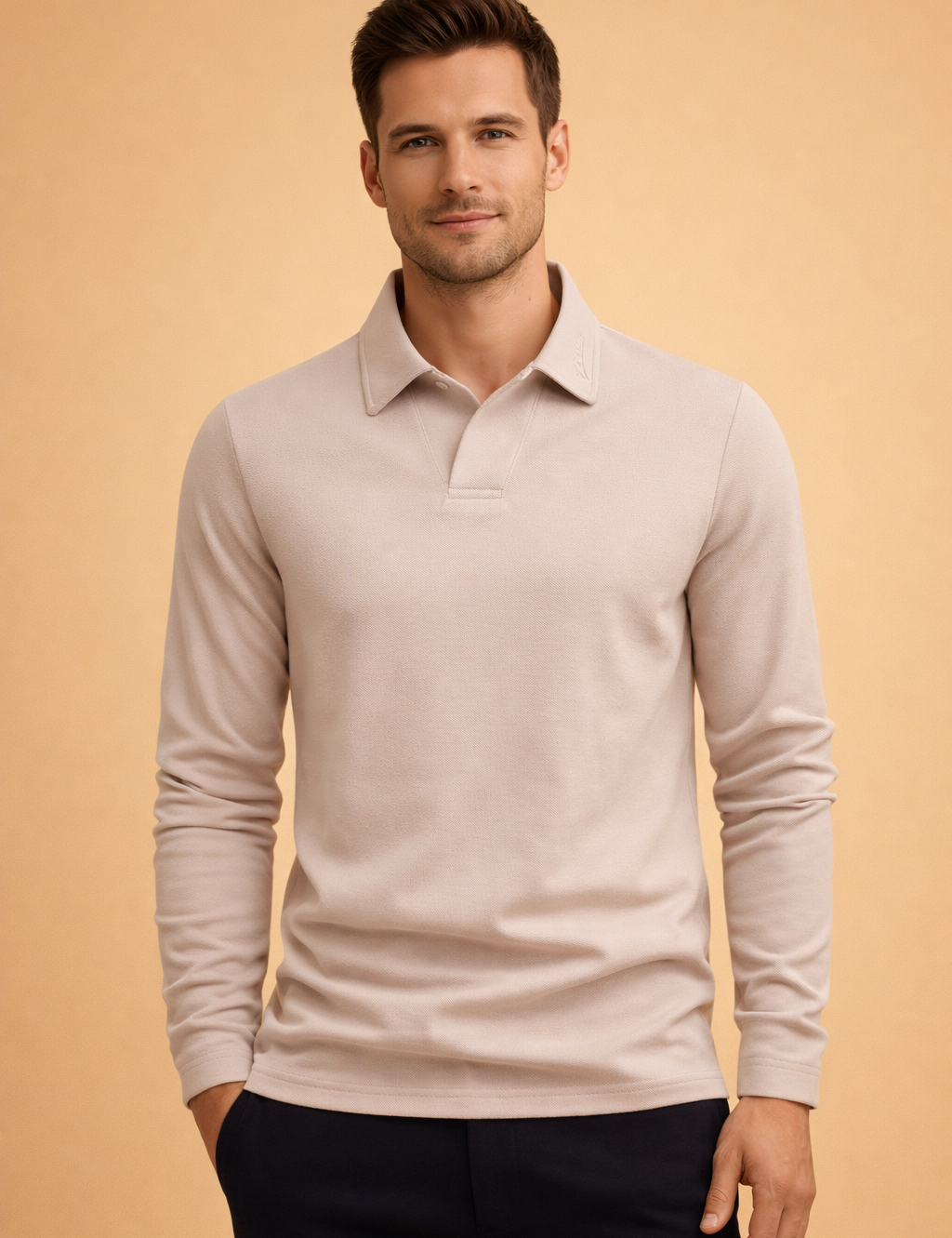Rafael | Men's long-sleeved polo shirt with classic collar