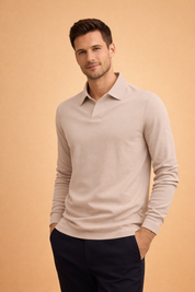 Rafael | Men's long-sleeved polo shirt with classic collar