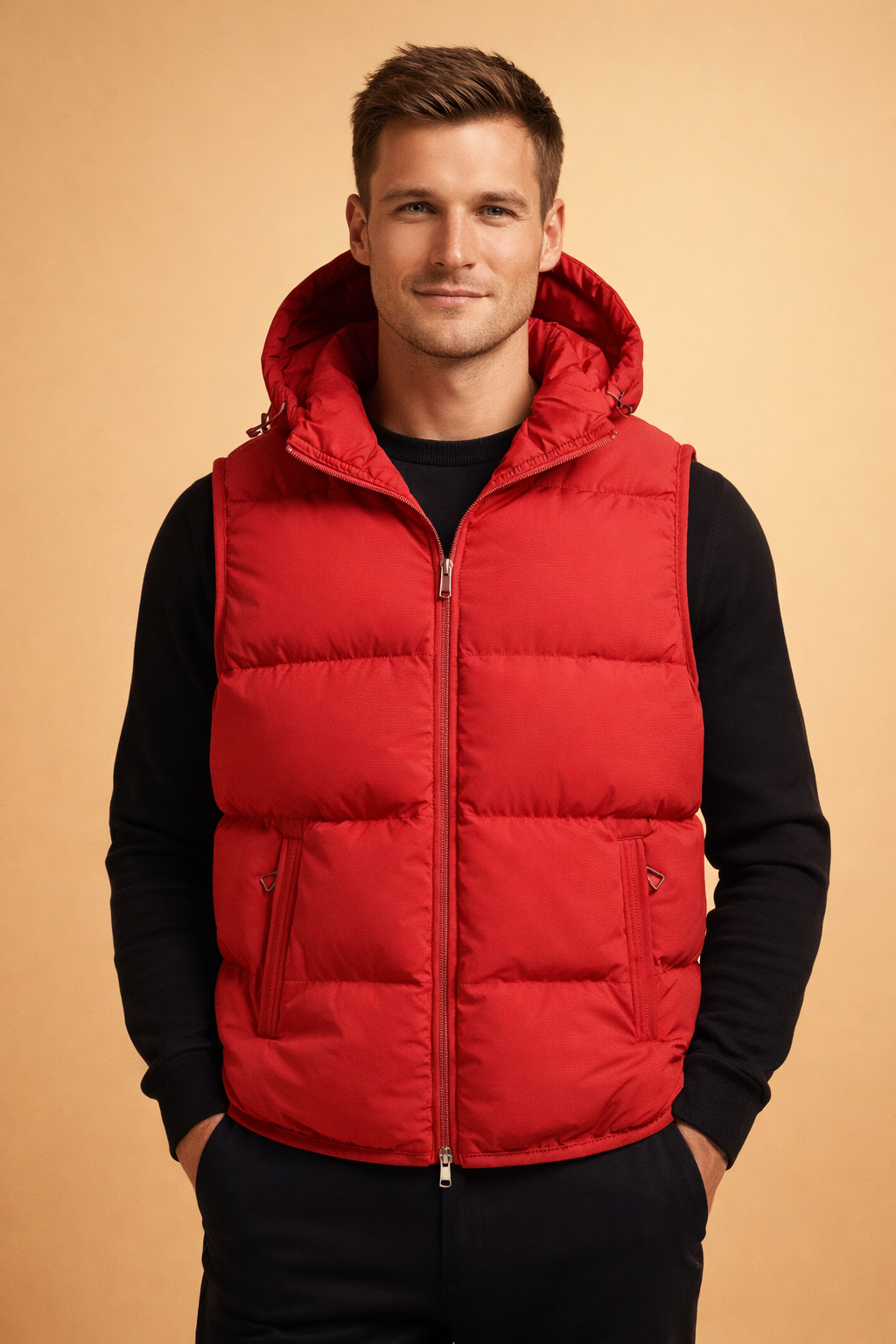 Ronan | Men's Hooded Quilted Puffer Vest with Front Zip