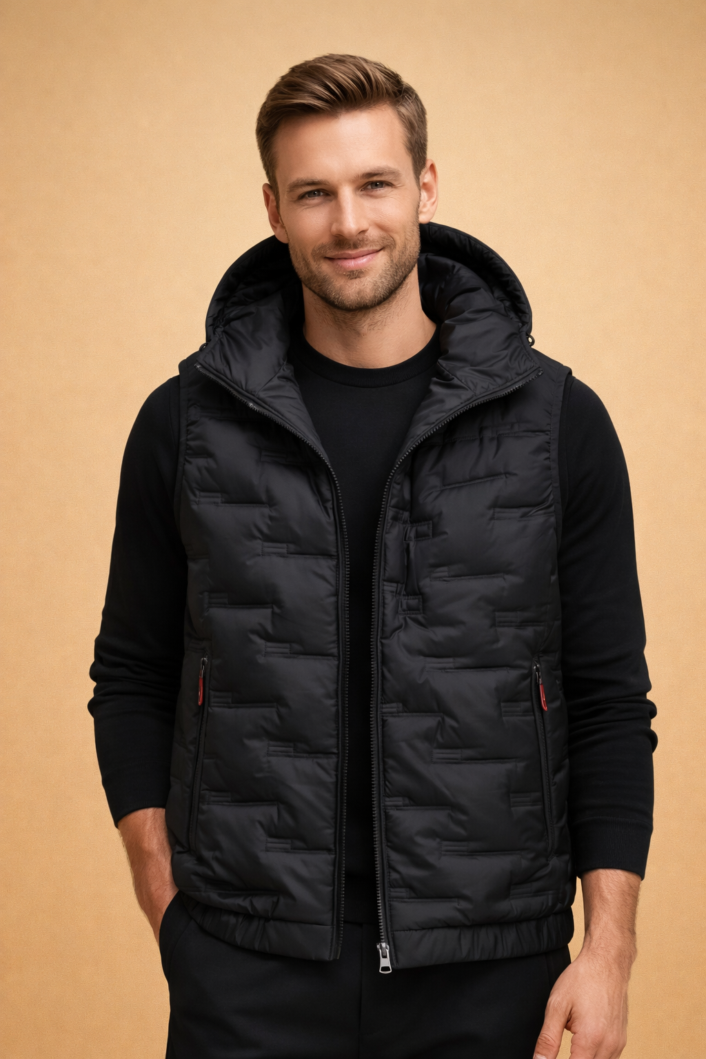 Tobias | Men's Hooded Puffer Vest with Interior Pocket