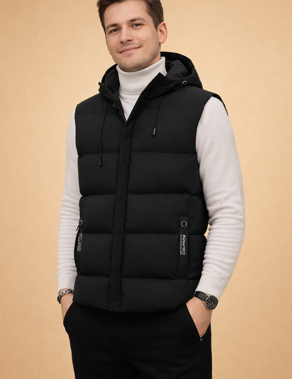 Bryson | Men's Hooded Quilted Puffer Vest with Zip Pockets