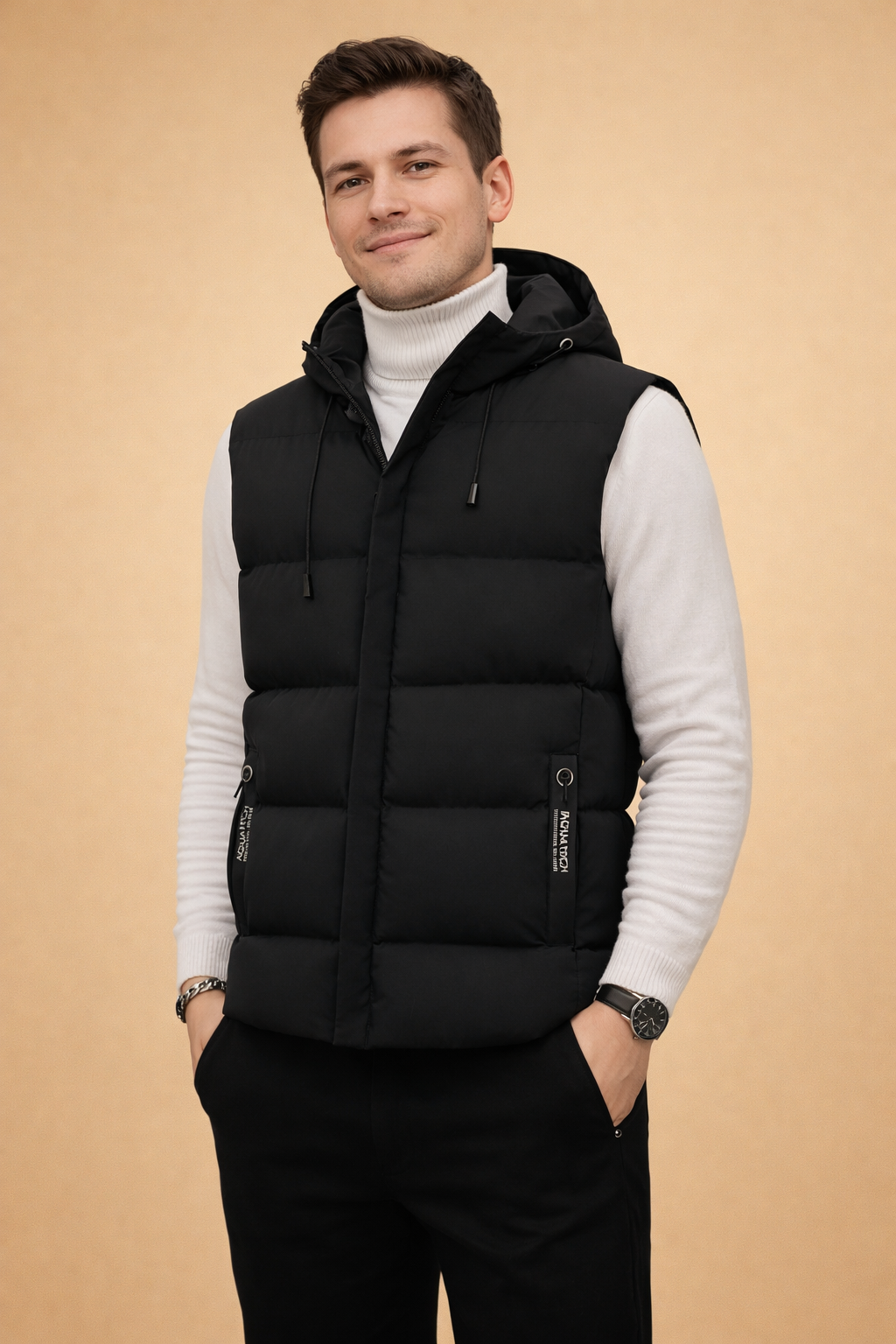 Bryson | Men's Hooded Quilted Puffer Vest with Zip Pockets