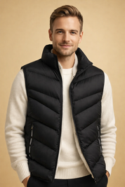 Preston | Men's Insulated Puffer Vest with Stand Collar and Zip Pockets