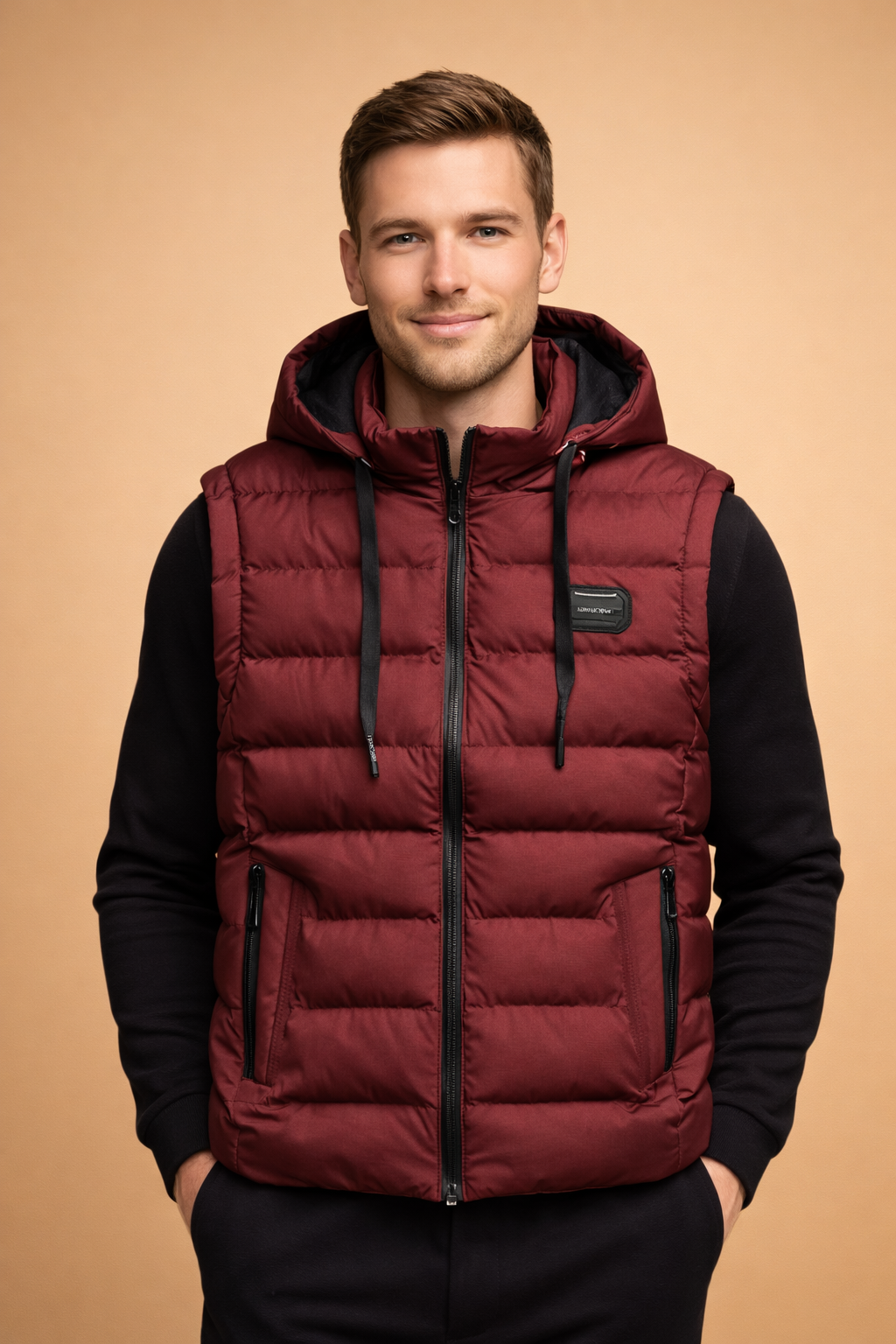 Zayden | Men's Hooded Quilted Puffer Vest with Zip Closure