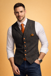 Henry | Men's Tailored Fit Button Front Formal Waistcoat Vest