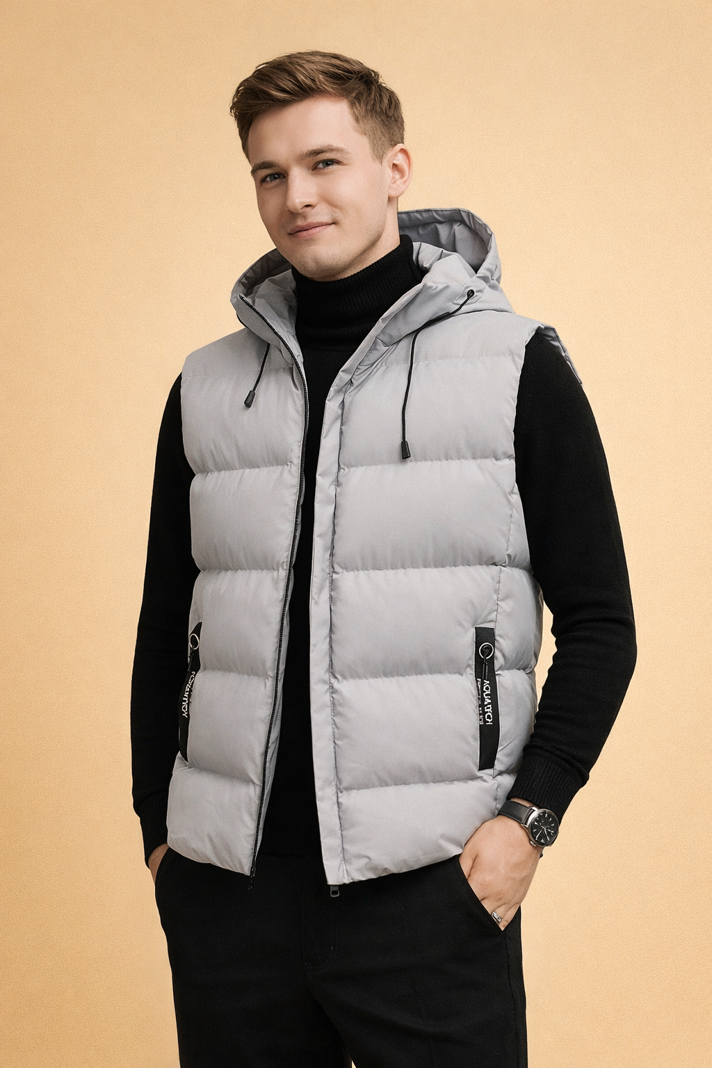 Bryson | Men's Hooded Quilted Puffer Vest with Zip Pockets