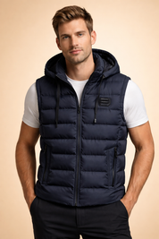 Zayden | Men's Hooded Quilted Puffer Vest with Zip Closure