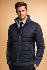 Landon | Men's Quilted Zip-Up Knit Vest Sweater