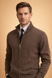 Landon | Men's Quilted Zip-Up Knit Vest Sweater
