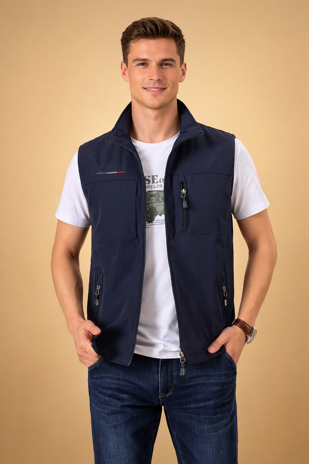 Colton | Men's Lightweight Utility Vest with Zip Pockets