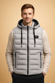 Zayden | Men's Hooded Quilted Puffer Vest with Zip Closure