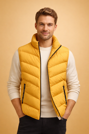 Preston | Men's Insulated Puffer Vest with Stand Collar and Zip Pockets