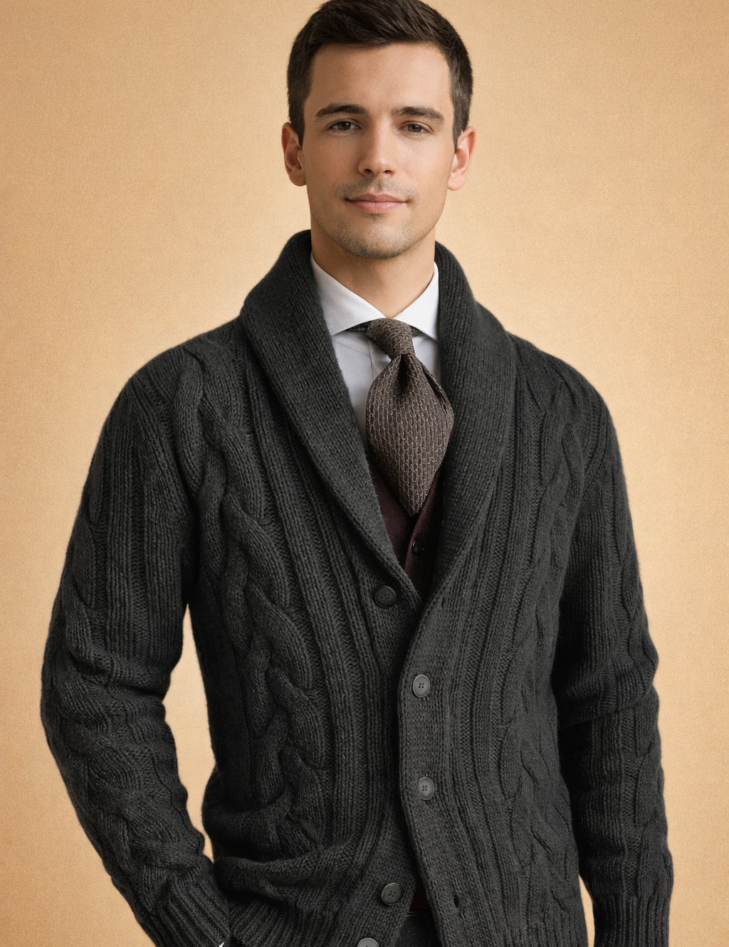 Rasmus | Men's Casual Knitted Button Cardigan | Warm