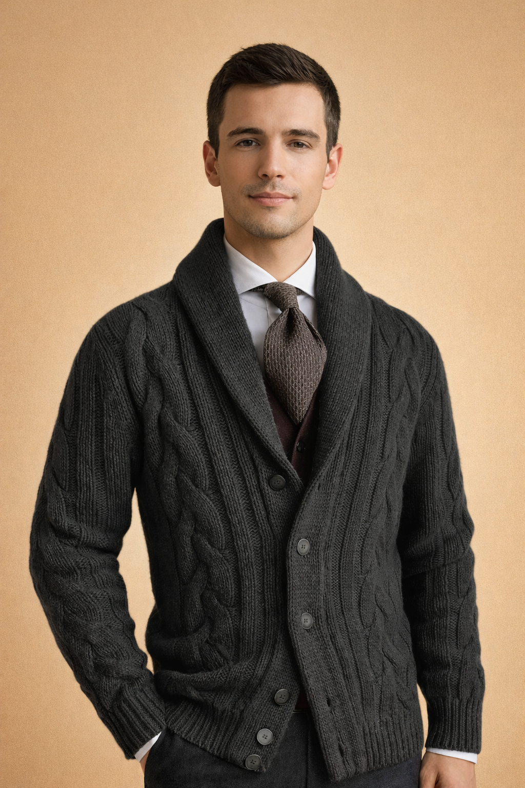 Rasmus | Men's Casual Knitted Button Cardigan | Warm