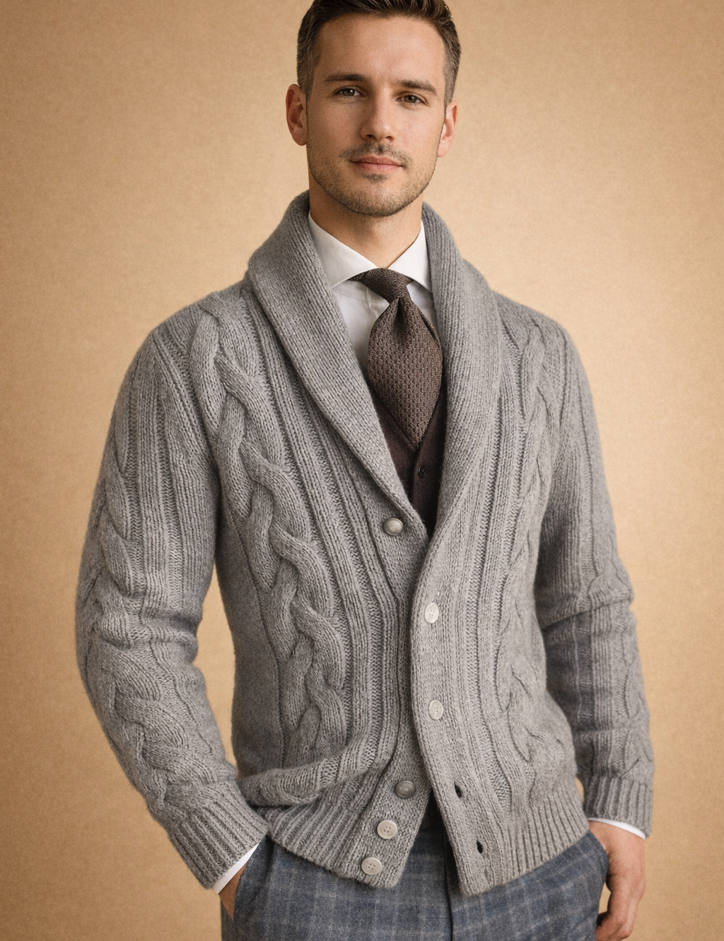 Rasmus | Men's Casual Knitted Button Cardigan | Warm