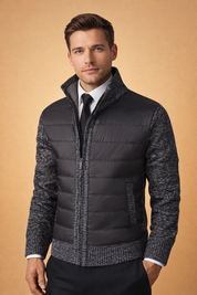 Landon | Men's Quilted Zip-Up Knit Vest Sweater
