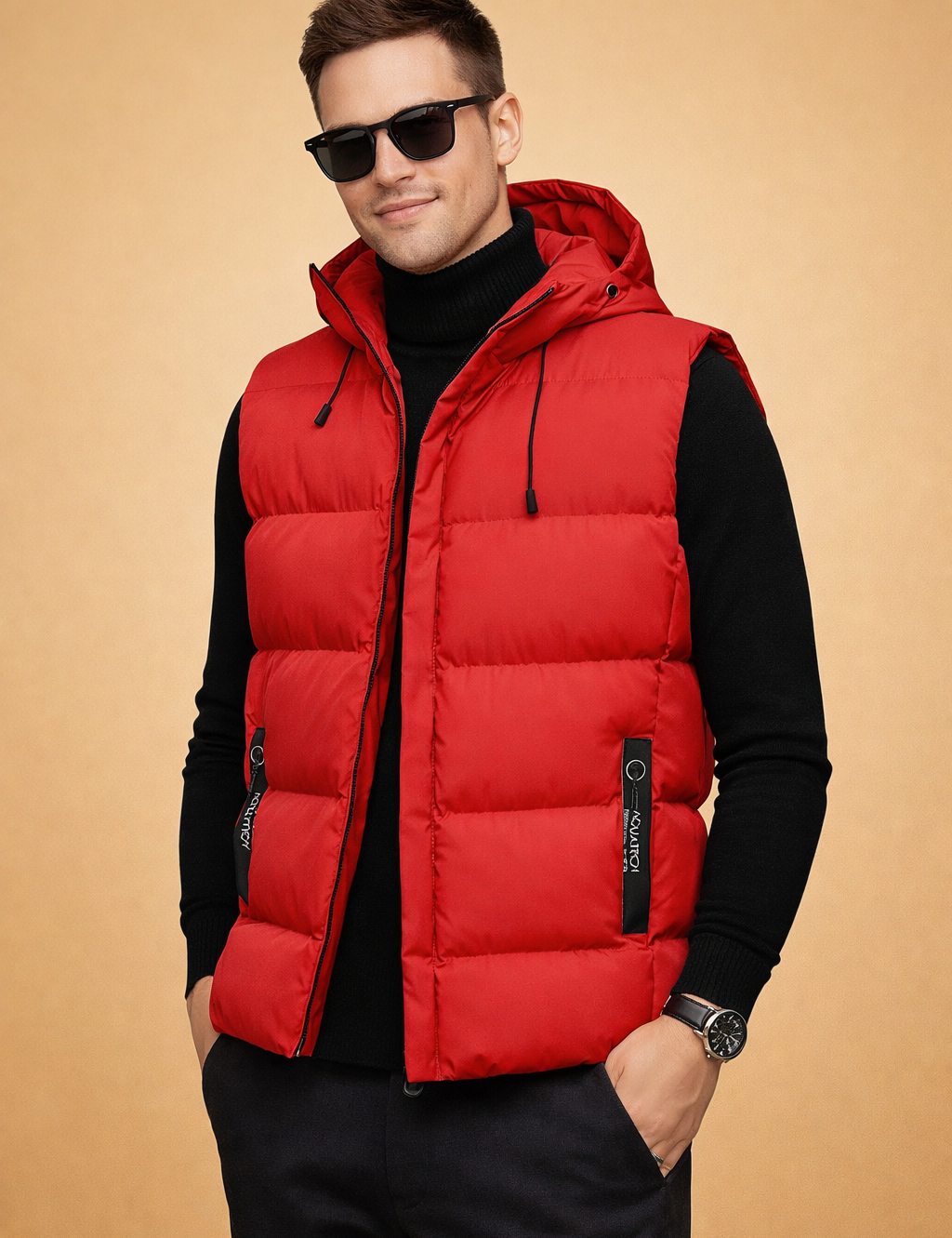 Bryson | Men's Hooded Quilted Puffer Vest with Zip Pockets