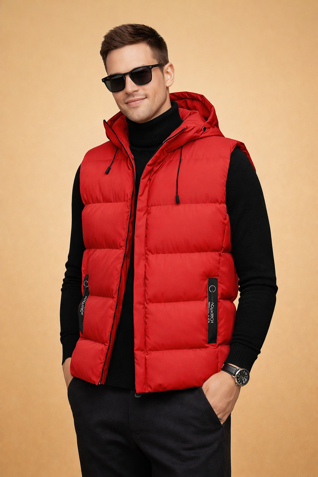 Bryson | Men's Hooded Quilted Puffer Vest with Zip Pockets