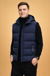 Bryson | Men's Hooded Quilted Puffer Vest with Zip Pockets