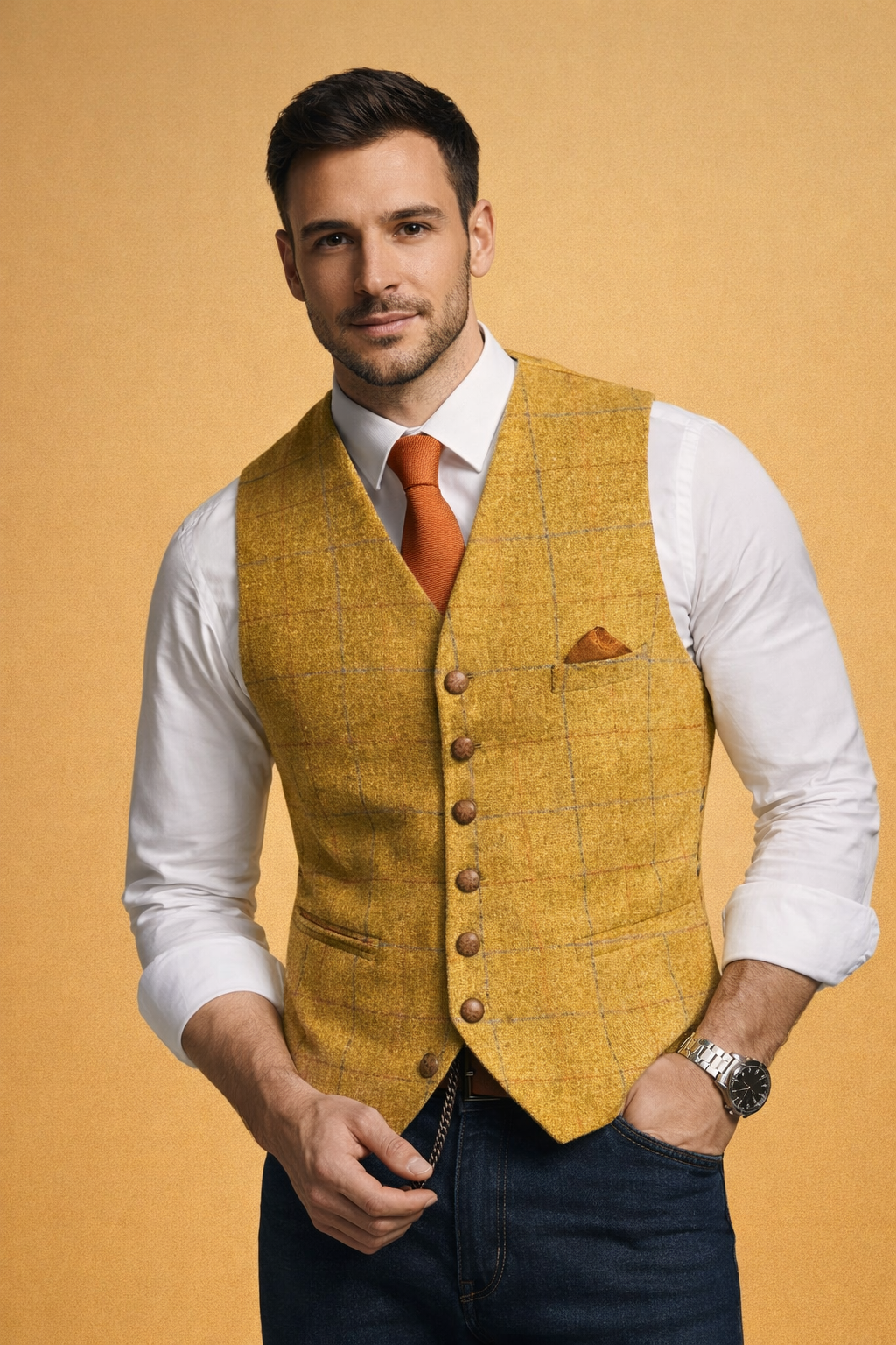 Henry | Men's Tailored Fit Button Front Formal Waistcoat Vest