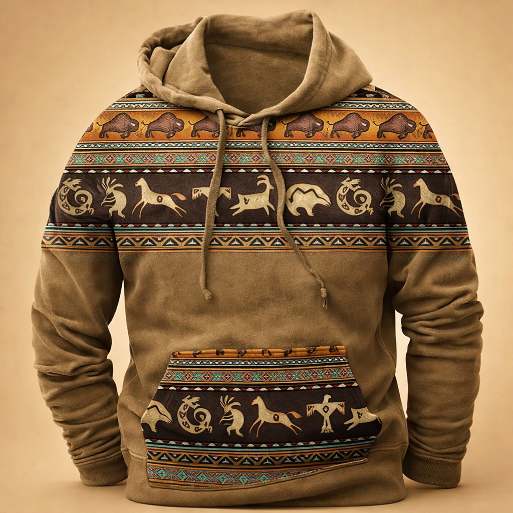 Asher | Men's Patterned Pullover Hoodie Sweatshirt