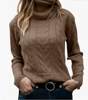 Women's Cable Knit Turtleneck Sweater - Cozy & Stylish Fall Sweater for Women