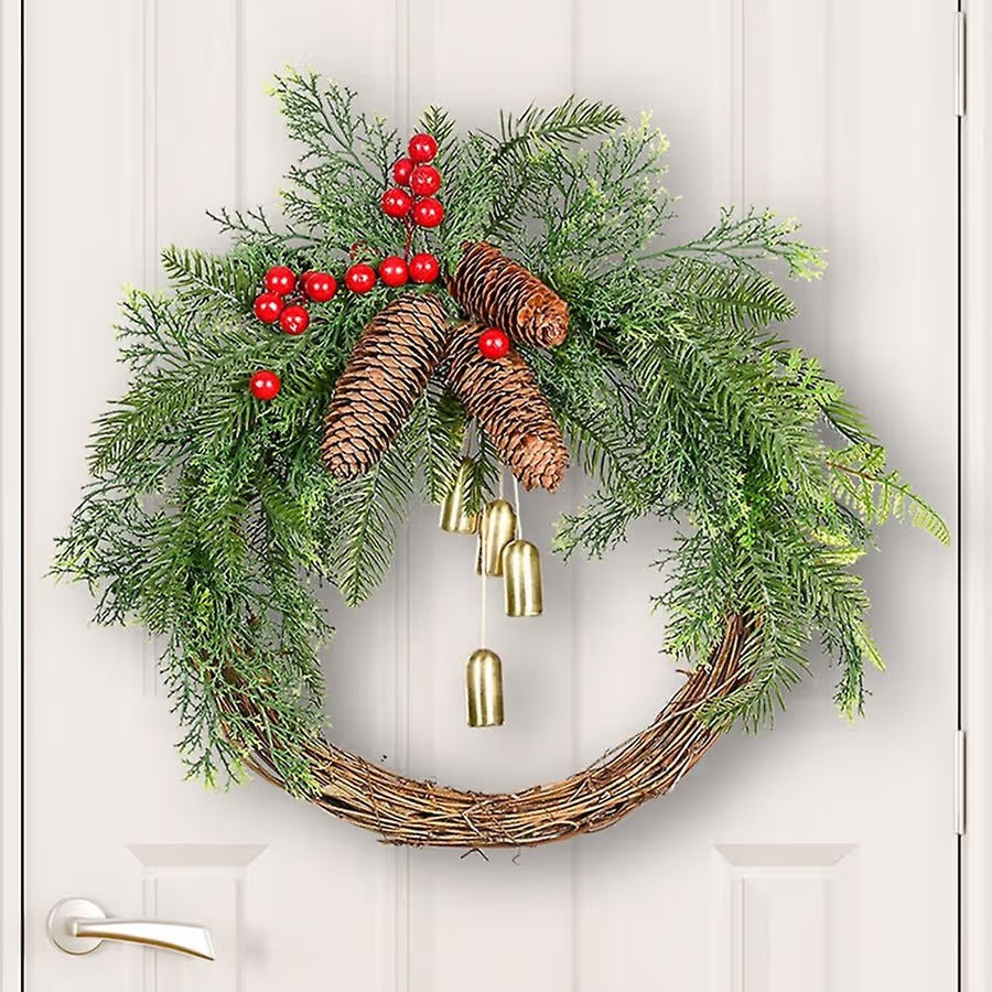 Farmhouse Christmas Wreath, Boho Wreath, Holiday Wreath