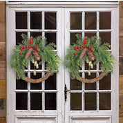 Farmhouse Christmas Wreath, Boho Wreath, Holiday Wreath