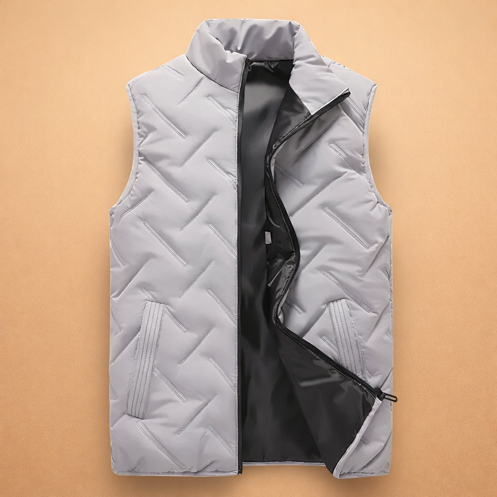 Kellan | Men's Stand Collar Quilted Puffer Vest with Zip Closure