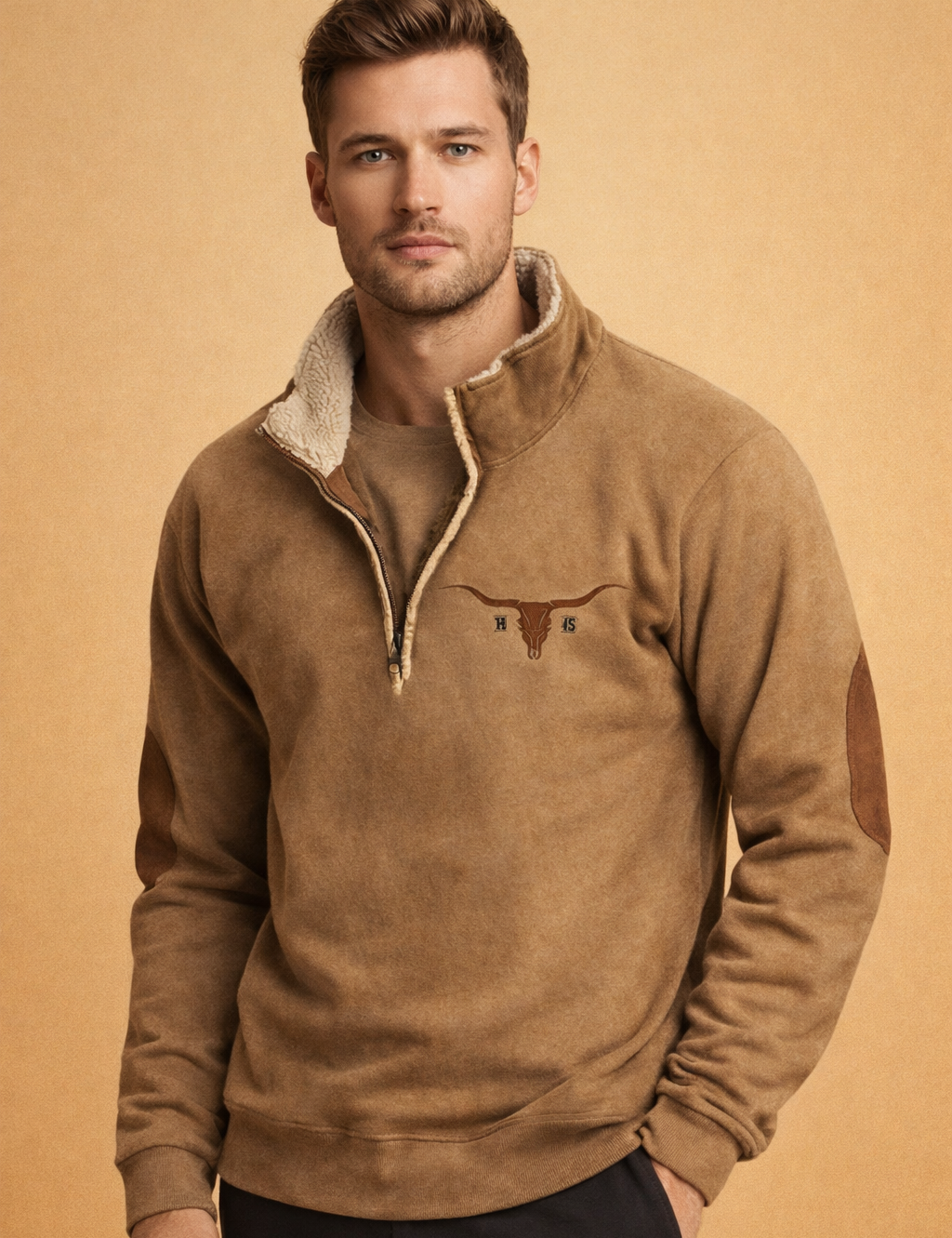 Wyatt | Men's Quarter Zip Patterned Knit Pullover Sweater