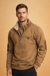 Wyatt | Men's Quarter Zip Patterned Knit Pullover Sweater