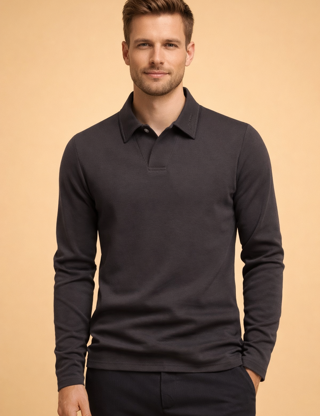 Rafael | Men's long-sleeved polo shirt with classic collar