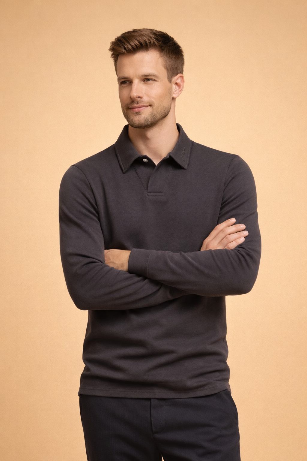 Rafael | Men's long-sleeved polo shirt with classic collar